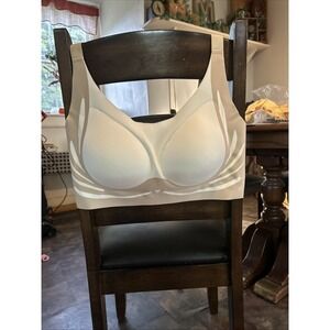 Lush Fitting Lifting Womens 44D Comfort Bra Wireless Padded White Beige 6XL
